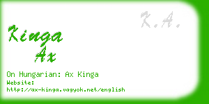 kinga ax business card
